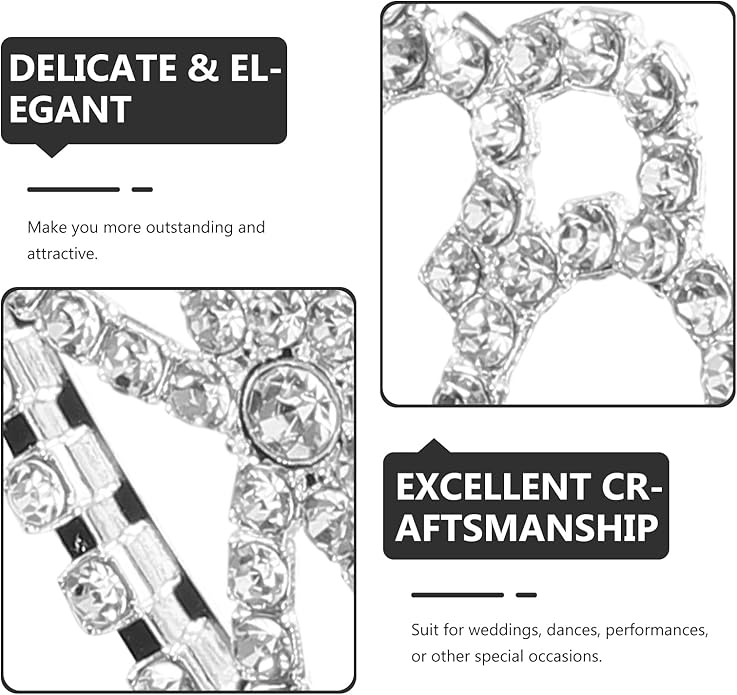 2Pcs Rhinestone Crowns:Silver Crystal Tiaras for Women Girls Princess Queen Wedding Bride Birthday Elegant Headpiece Party Prom Hair Accessories