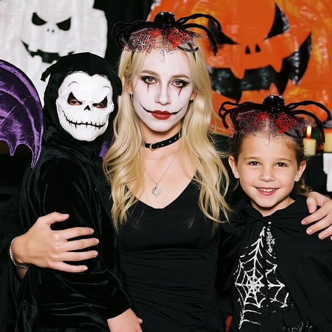 Halloween Headbands, Red Spider Hairband Halloween Accessories for Cosplay Woman Man (Red)