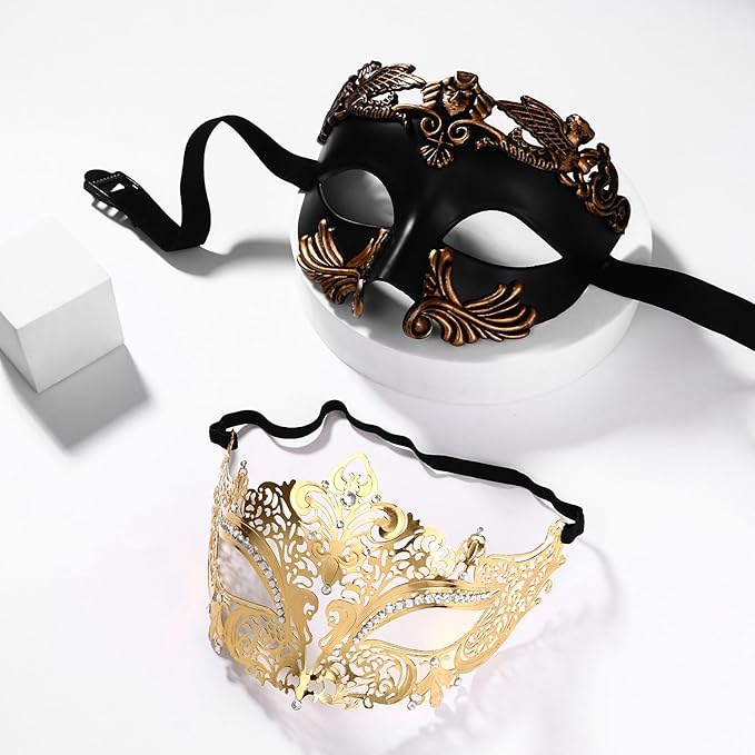 OIDEA Masquerade Mask for Couple - Roman Greek Venetian Mask Halloween Prom Party Costume Ball Mardi Gras Mask for Women Men
