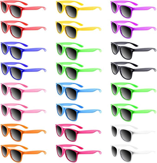 TUPARKA 96 Pieces Party Sunglasses Bulk for Goody Bag Fillers Beach Birthday Party Pool Party Supplies, 12 Neon Colors