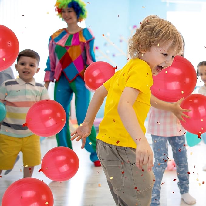 24 Pcs Red Punch Balloons Bounce with Rubber Band Handle Punching Balloon Heavy Duty for Birthday party favors, Kids (Red)
