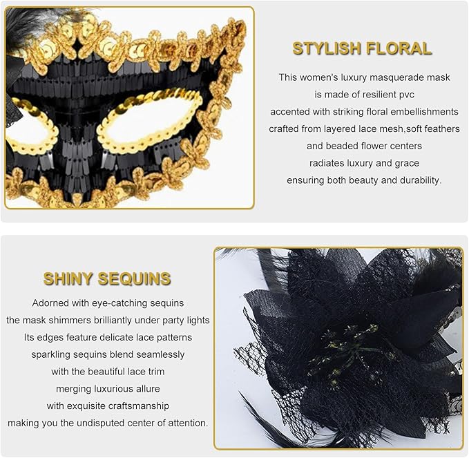 Couple Masquerade Masks for Women Men Venetian Masks for Halloween Carnival Costume Party Prom Ball