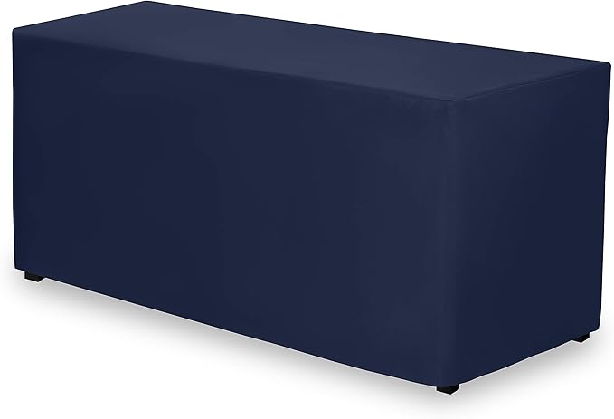 Gee Di Moda Fitted Tablecloth - 48 x 30 Inch Navy Blue Fitted Table Cloth for 4 Foot Rectangle Table - Heavy Duty Washable Fabric - for 4 Ft Buffet Table Holiday Party Dinner Wedding & Trade Show