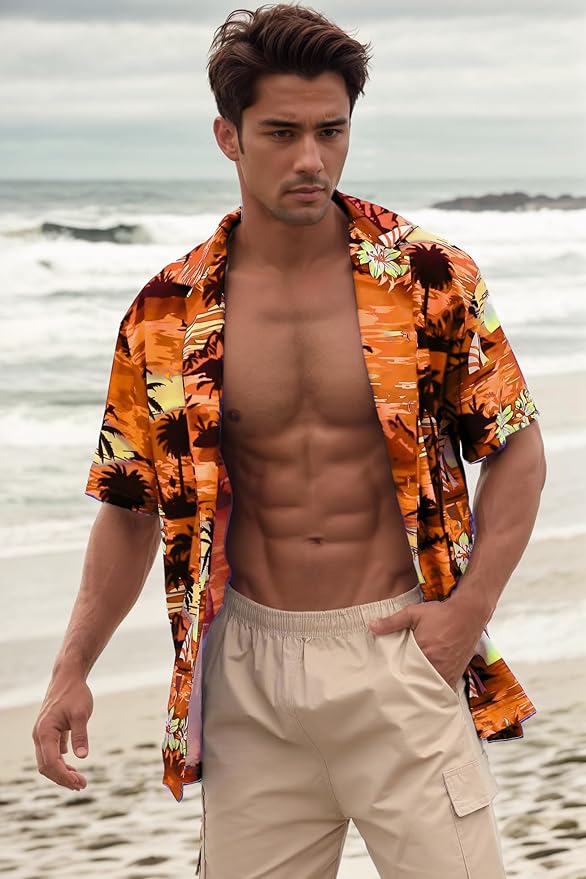 Cromoncent Matching Hawaiian Outfits for Family, Dad and Son Matching Luau Beach Tropical Shirts Mommy Daughter Tropical Sets