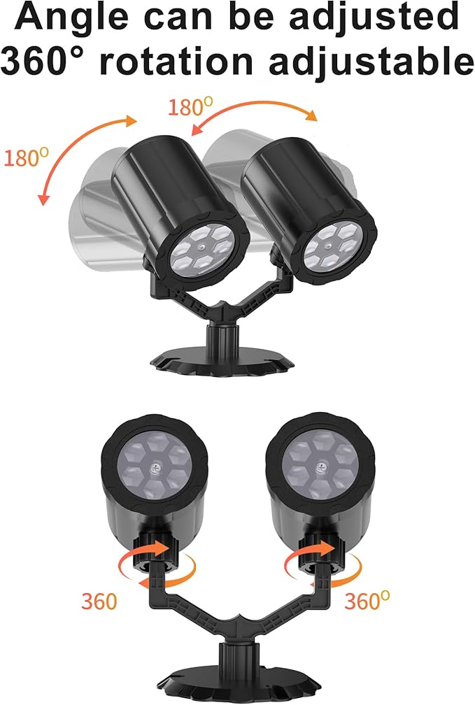 Christmas Projector Lights Outdoor, GUSODOR Upgraded IP65 Waterproof Dynamic Double Head Snowflake Projector, Projection Lights for Indoor Outdoor Christmas Decorations, Holiday, Yard Decor-Large