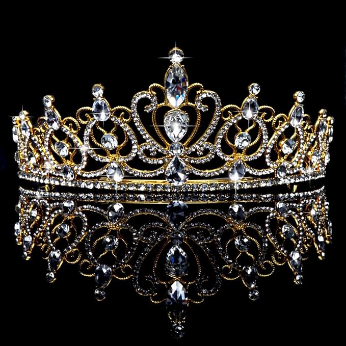 TODDER Gold Tiara for Women Girls Rhinestone Princess Queen Crowns Crystal Headband for Girls Wedding Hair Accessories for Bridal Birthday Party Prom Halloween Cosplay Holidays