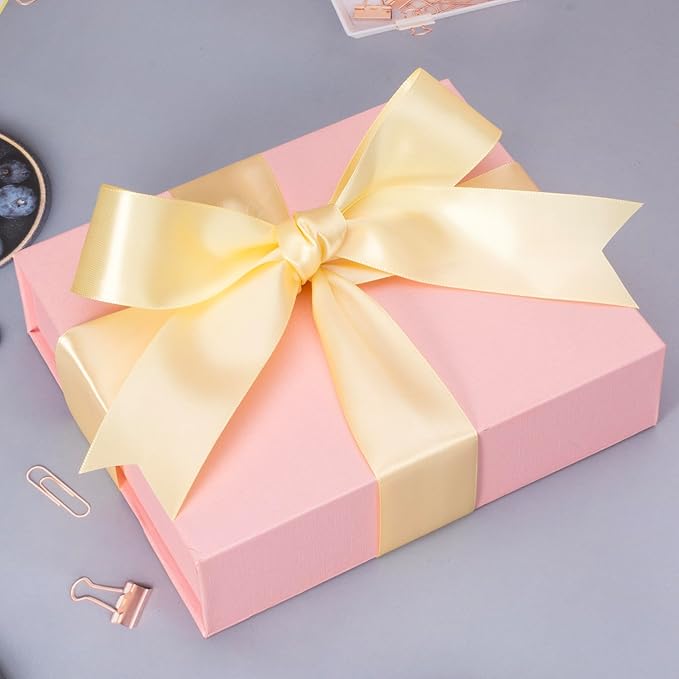 ATRBB 25 Yards 1-1/2 inch Wide Satin Ribbon Perfect for Wedding,Handmade Bows and Gift Wrapping(Buttermilk)