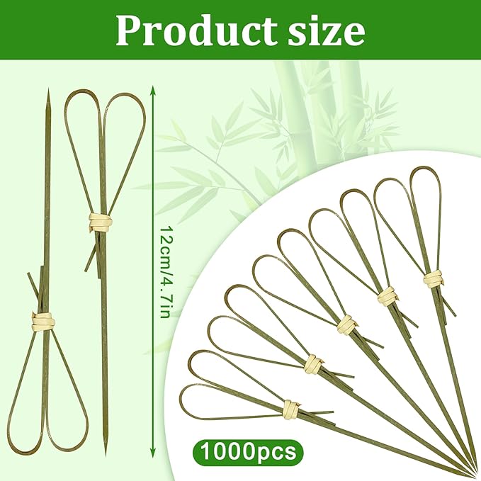 1000 Pieces Bamboo Cocktail Picks,4.7 Inch Heart Shaped Wooden Toothpicks for Appetizers, Skewers for Charcuterie Boards, Fancy Food Picks for Parties, Drinks, Wedding Essentials (Cyan)