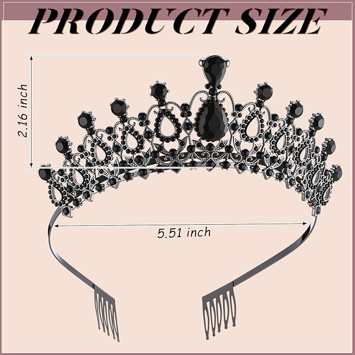 12 Pcs Crystal Tiara and Princess Crown with Comb Crown Rhinestone Women Girls Tiara Headpiece Queen Hair Accessories for Birthday Party Wedding Prom Halloween Cosplay Costume