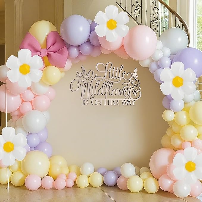 Little Wildflower Backdrop Wooden Sign - A Little Wildflower is On the Way Background Wall Decoration Wood Sign, Baby Shower & Gender Reveal Decor (Little Wildflower Backdrop Wooden Sign)