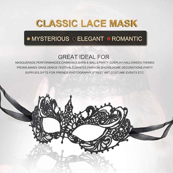MYMENU Masquerade Mask for Couples Women Metal Rhinestone Venetian Party Evening Prom ball