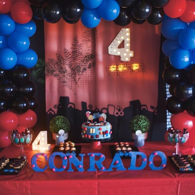 Red Blue Black Balloons, 50pcs Royal Blue Red Black Balloons, Silver Confetti Balloon for Boy Man Theme Birthday Party Baby Shower Wedding Graduation Decorations