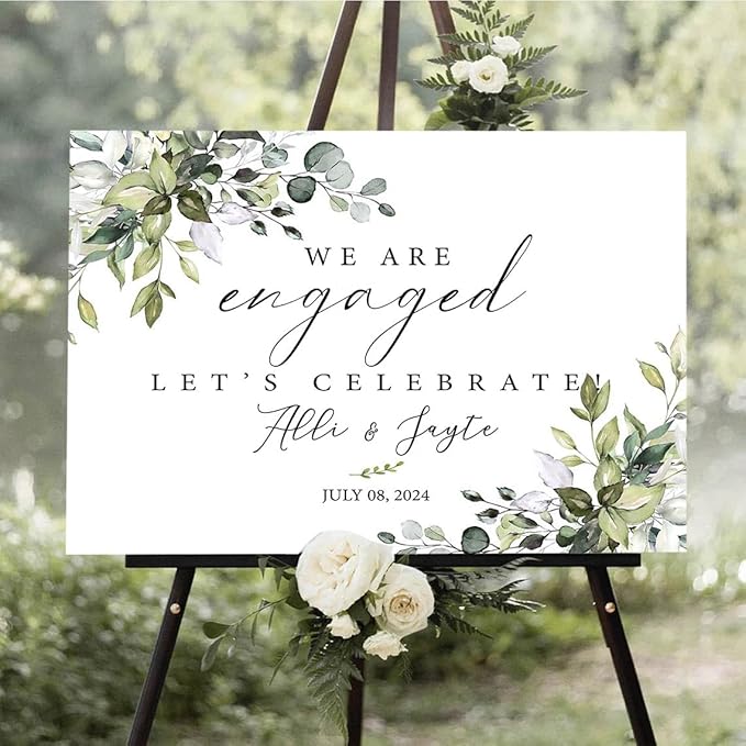 Personalized Engagement Welcome Sign, Engagement Party Sign, Engagement Decor, Engagement Decorations, Engagement Sign, Engaged Sign, Engaged Welcome Sign UNIPROSIGNS #16