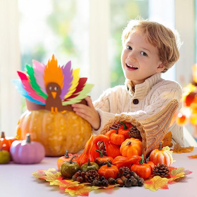 Dandat 2 Pcs Thanksgiving Cornucopia Basket 13.78 Inch Thanksgiving Horn of Plenty Fall Table Decoration Harvest Cornucopia for Autumn Table Centerpieces Fall Party Decorations