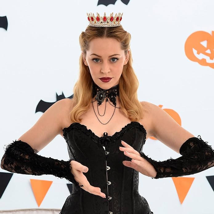 Gold Crown for Women, Crystal Queen Tiaras Headband Wedding Bridal Hair Accessories, Birthday Party Prom Cake Topper