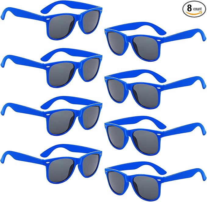 Pibupibu Kids Neon Colors Party Favor Supplies Unisex Sunglasses Pack of 8