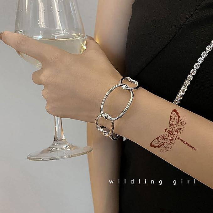 Aresvns Brown Henna Tattoo Temporary, Waterproof Brown Boho Henna Temporary Tattoo Stickers for Women