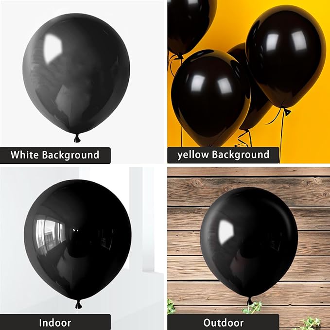 Black Balloons 145 pcs Black balloon Arch Kit Different Sizes of 18 12 10 5 Inch Balloon Garland Arch Kit, Latex Balloons for Birthday Party Decorations Graduation Wedding Decor