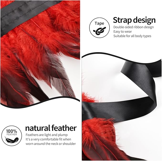 Gothic Natural Feather Shrug Feather Shawl Wrap Cape Victorian Collar for Halloween Cosplay Party Costume Accessories