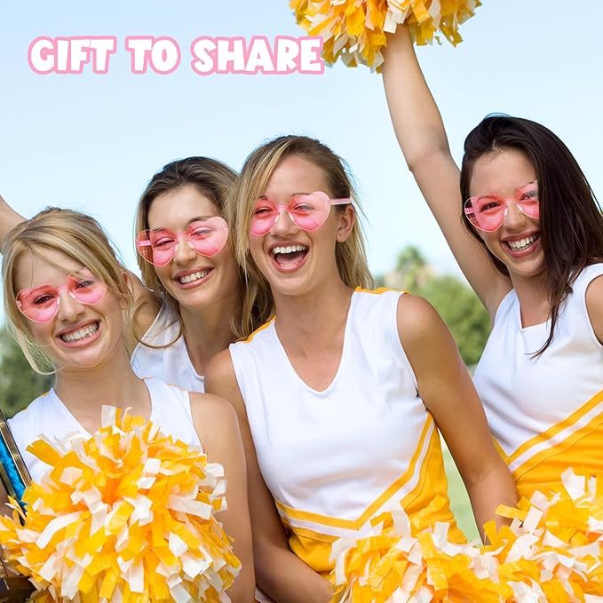 12 Pack Heart Sunglasses for Women Transparent Heart Glasses for Bachelorette Birthday Party Favor Gifts