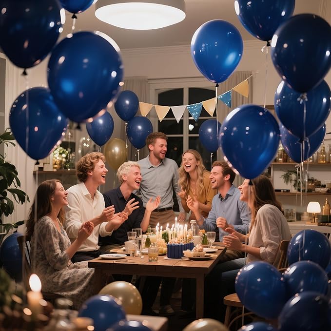 KAWKALSH Navy Blue Balloon 110pcs, 12 Inch Thickened Latex Party Balloons Helium Bright Color for Birthday Baby Shower Wedding Party Supplies Arch Garland Decoration