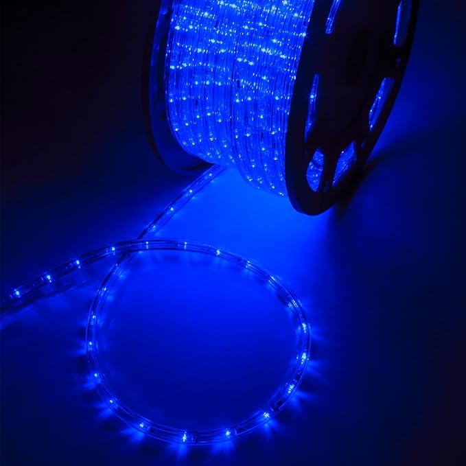 150ft Outdoor LED Rope Lights 1620 Connectable Flexible Tube Lights, IP65 Waterproof Rope Lighting for Garden Patio Pool Bedroom Party Christmas Halloween Holiday Indoor/Outdoor Decoration, Blue