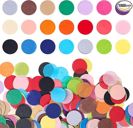 Koogel 1 Inch Round Tissue Paper, Multicolor Table Confetti Dots Circles 20 Colors for Any Kids DIY Arts Greeting Cards Collage Projects 1000 PCS