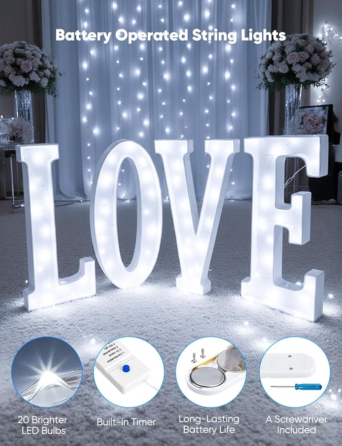 Minetom 12 Pack Fairy Lights Battery Operated String Lights, 8 Modes & Timer, 7ft 20LED White Waterproof Silver Wire Twinkle Lights, Firefly Starry Moon Lights for Mason Jars DIY Christmas Wedding