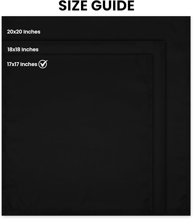 Utopia Home [24 Pack, Black] Cloth Napkins 17x17 Inches, 100% Polyester Dinner Napkins with Hemmed Edges, Washable Napkins Ideal for Parties, Weddings and Dinners