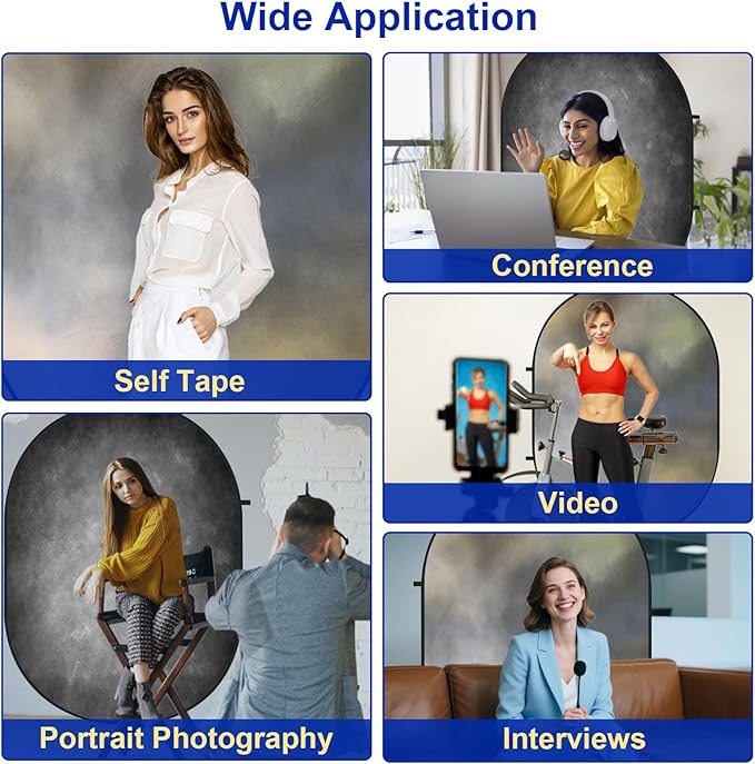 Kate Collapsible Backdrop Pop Up Backdrops Grey Foldable Background for Portrait Photography, Video, 5x6.5ft