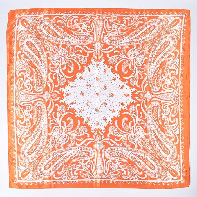 4Pcs Silk Head Scarves for Women Satin Hair Scarf 35”Large Square Bandana Silk Like Neck Scarf Shawl