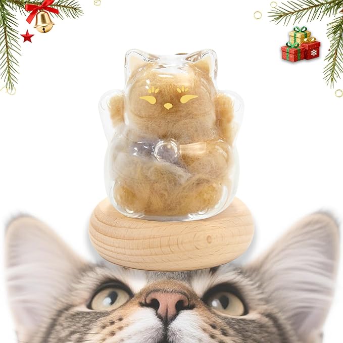 【NEW】Memorial Bottle for Pet Hair with Base, Cat Pet Fur Keepsake, Pet Hair Memorial Keepsake, Pet Memorial Gifts for Cats, Cat Keepsake Fur Holder Cat Whisker Jar Memory Sympathy Gift Vials for Cat