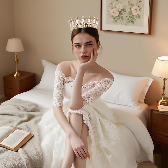 Crown Tiara for Women Queen Crown Rhinestone Wedding Crowns Birthday Tiara Women's Hair Accessories Costume Party Halloween Decor Prom Gifts