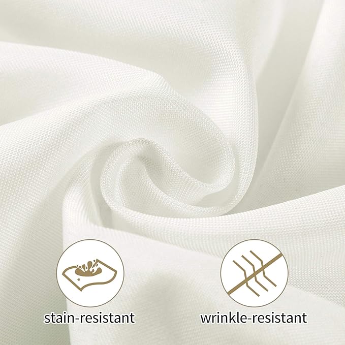 50pcs Polyester Cloth Napkins - 17 x 17 inch Ivory Dinner Washable Napkins with Hemmed Edges for Restaurant/Wedding/Hotel(50,Ivory)