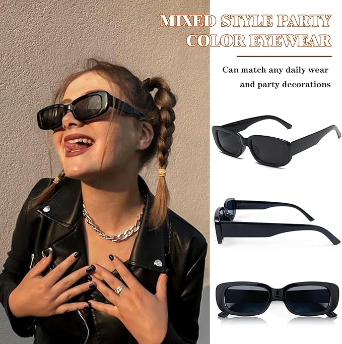 Matcheck 12 Mixed Style Sunglasses Retro Colored Party Glasses Solid Clear Color Costume Bulk Eyeglasses Unisex Adult