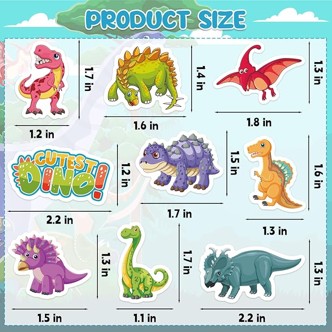 300Pcs Dinosaur Foam Stickers, Cute Self-Adhesive Dino Stickers Dinosaur Theme Decals Sticker Decorations for Home Classroom DIY Arts Crafts Dino Theme Party Favors Decor