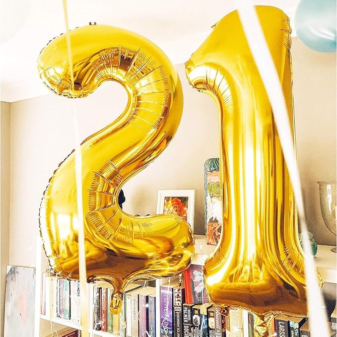 40 inch Gold Number Balloon Giant Foil Helium Balloons Gold Number 5 Balloon for 5th Birthday Party Anniversary Decorations Supplies