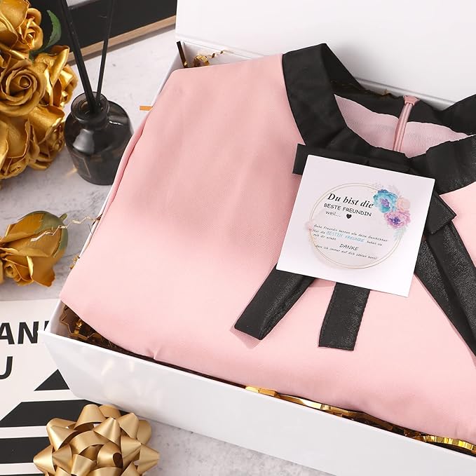 BLK&WH 6 Collapsible Gift Boxes - 13.5x9x4.1 Inches, White, Large with Lids - Bridesmaid Proposal Boxes for Gift Packaging