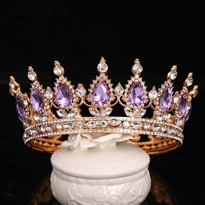 FORSEVEN Queen Crown Rhinestone Wedding Crowns and Tiaras for Women Costume Party Hair Accessories Princess Birthday Crown Crystal Bridal Crown Halloween Decorations Headband