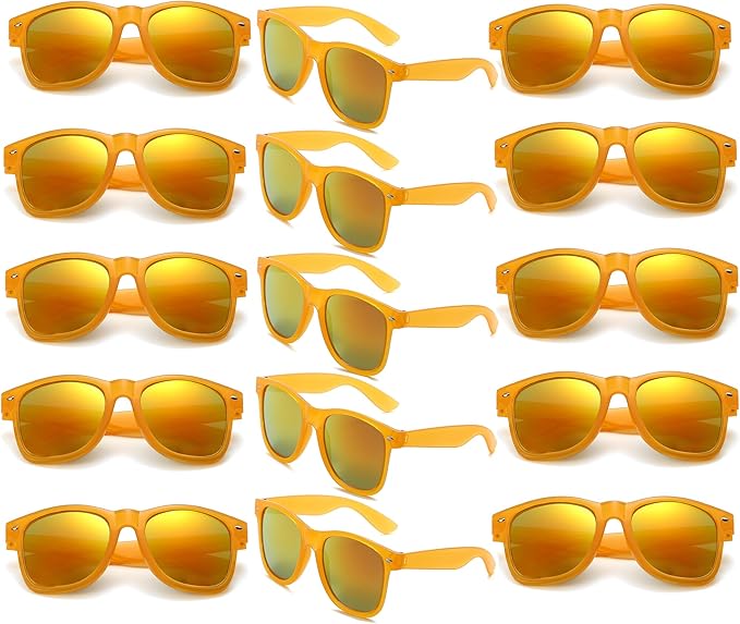 Fsmiling Red Sunglasses Bulk Adult Party Sunglasses 80s Glasses Shades for Men Women Christmas-15Pack,UV Protection