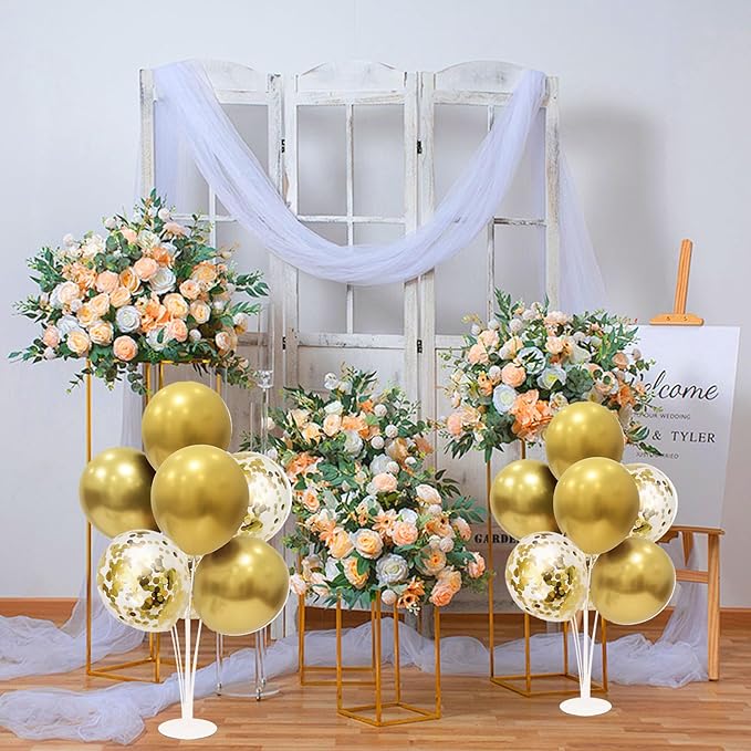 Gold Party Decorations Balloon Stand Centerpiece Table Decorations for Birthday Bridal Shower Graduation Wedding Anniversary Engagement Mother's Day Father's Day New Years 2025(Gold set4)