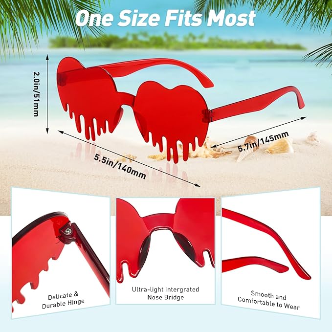 Pibupibu 24/48 Pack Mixed Rimless Colorful Party Sunglasses Bulk, Fun Party Glasses Photoshoot Prop Costume Eyewear