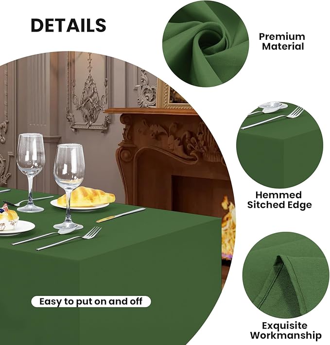 Ascoza 2 Pack Fitted Tablecloth for 8 Foot Rectangle 96 x 30 Inch Willow Table Covers Water Resistant Polyester Cloth for Folding, Parties,Display, Trade Show (Willow)