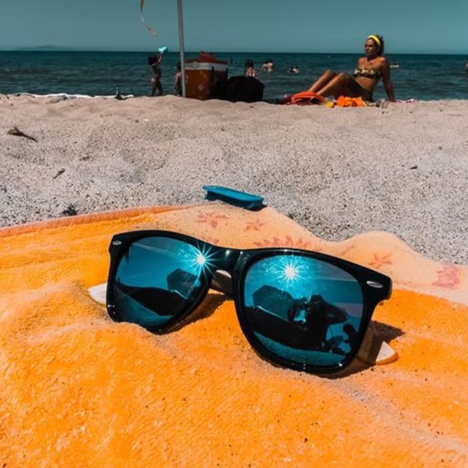 10/20 Pack Colored Sunglasses Mirrored Lens Bulk Party Glasses Classic Eyewear Birthday Beach Pool Unisex Adults