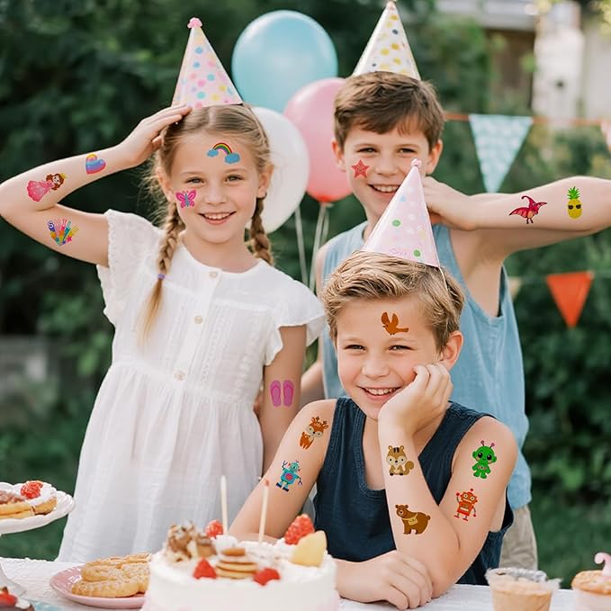 326+ PCS Kids Temporary Tattoos, 60 Sheets Small Watercolor Fake Tattoos with Mermaid, Truck, Animal, Princesses, Pirate, Dinosaur, Alien, Butterfly Mixed Styles Stickers for Boys and Girls Gifts