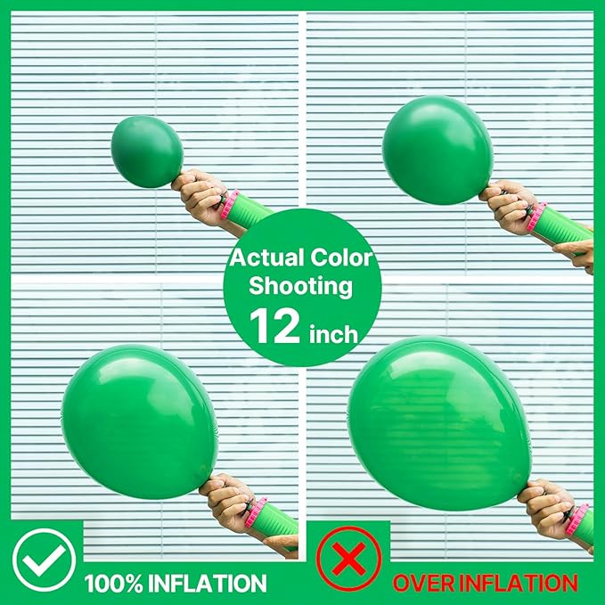PartyWoo Green Balloons 100pcs 5 Inch Green Latex Helium Balloons for Birthday Baby Shower Graduation Engagement Wedding Dinosaur Jungle Golf Football Baseball Theme Party Decorations Green-Y24