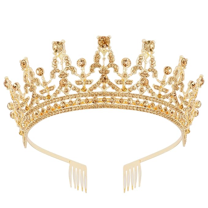 COCIDE Gold Tiara for Women Crystal Crown for Women Rhinestones Queen Hair Accessories for Bride Wedding Birthday Party Bridesmaids Bridal Prom Halloween Costume Cosplay Christmas Gift…