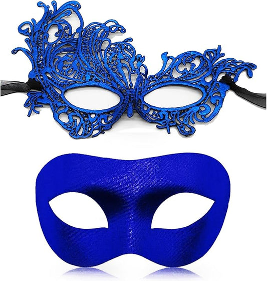 Couple Masquerade Mask for Women Men Venetian Mask Halloween Mask for Party Prom Ball Costume Lace Mask