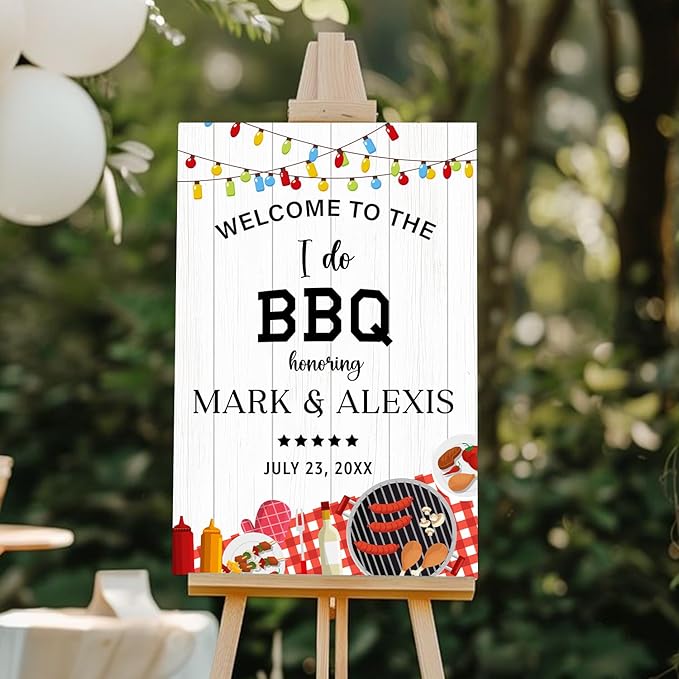 Personalized I Do BBQ Welcome Sign, I Do BBQ Sign, Welcome Sign For BBQ Rehearsal Dinner Wedding Engagement, I Do BBQ Sign, I Do Barbeque Sign, BBQ Signs For Outside, I Do BBQ Decorations