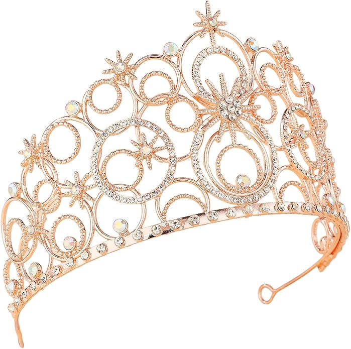Crystal Crowns for Women, Crystal Bubble TiaraBride Royal Queen Headband Princess Headpieces for Women Bridal Wedding Prom Birthday Party Crowns